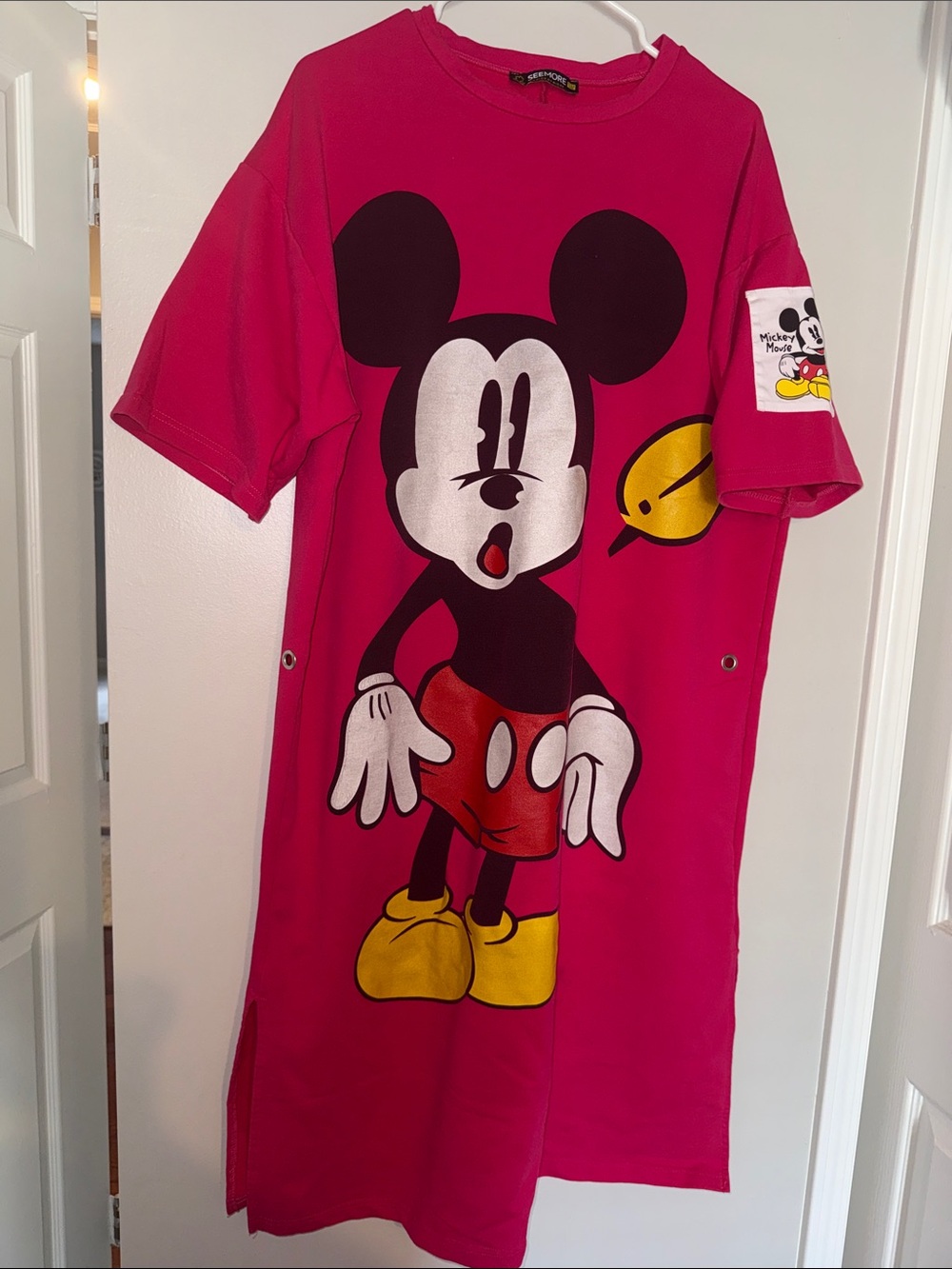 Mickey Mouse Graphic Tee Dress - Hot Pink - Picture 1 of 5
